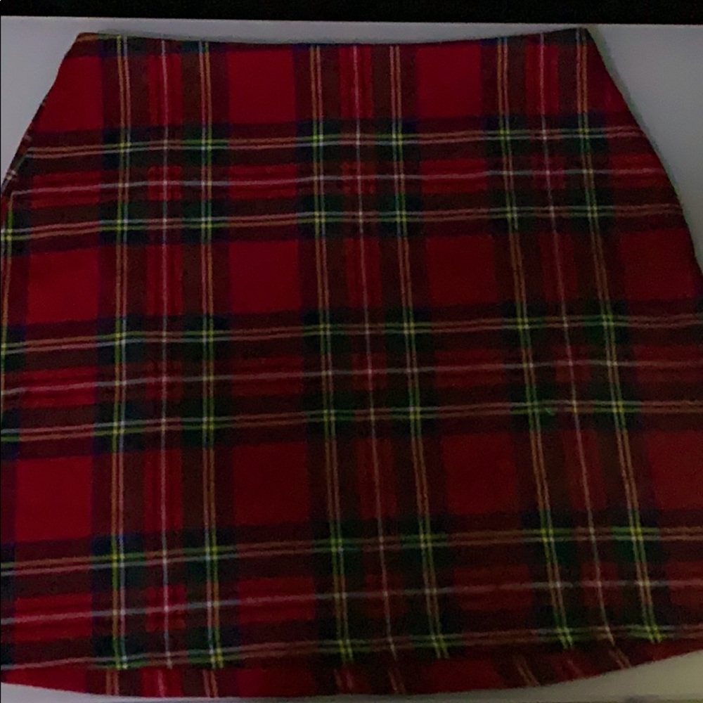 Large plaid mini skirt